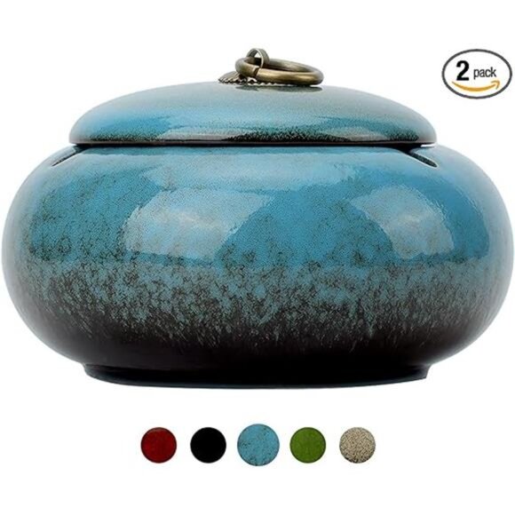 Large Size Color Glaze Cigarette Ashtray Windproof and Rainproof Outdoor Ceramic - Picture 7 of 7